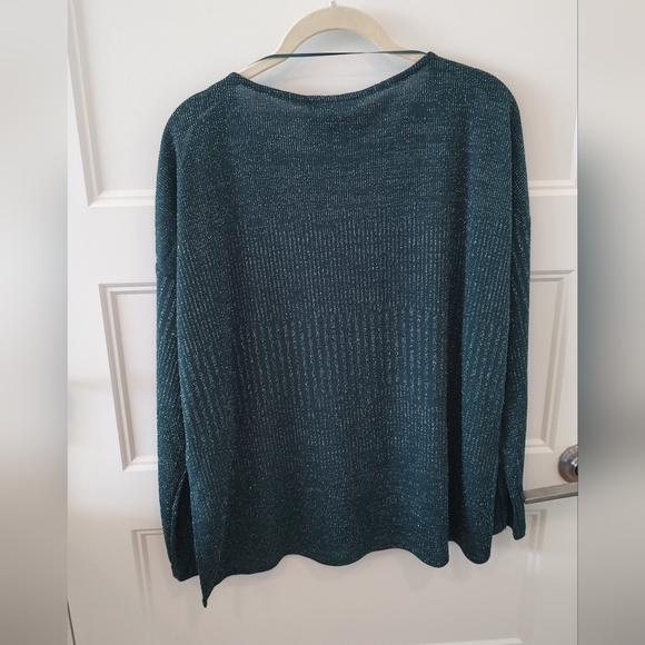 Cable & Gauge Sparkle Sweater in Hunter - Picture 6 of 6